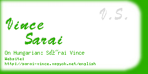 vince sarai business card